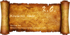 Kovácsi Omár névjegykártya